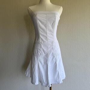 Urban Outfitters BDG white linen blend strapless dress Size S